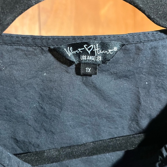 Velvet Heart Black Tie-Front Peplum Blouse - Picture 4 of 5